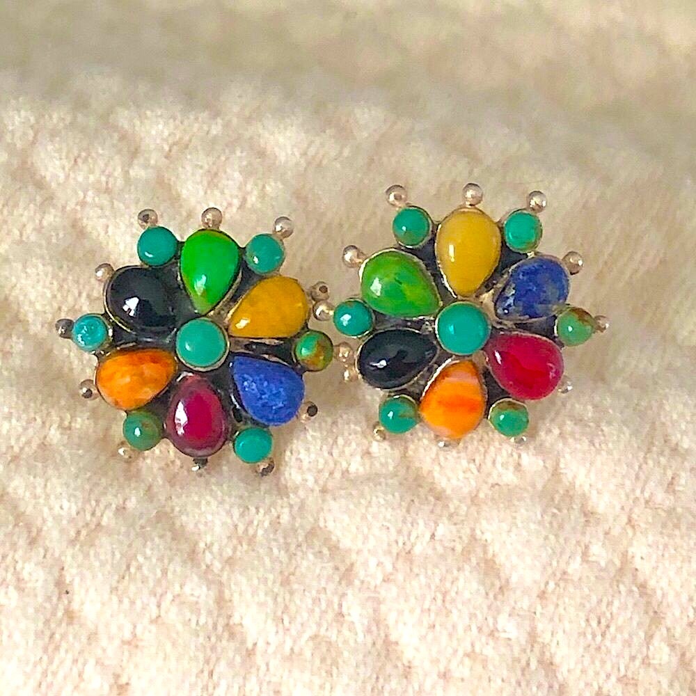 Barse Multi-Gemstone Sterling Silver Earrings - image 1